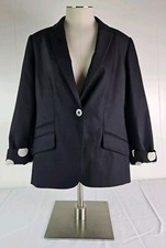 Chicos City Chic Jacket Blazer Size 1 Black NWT MSRP: 129