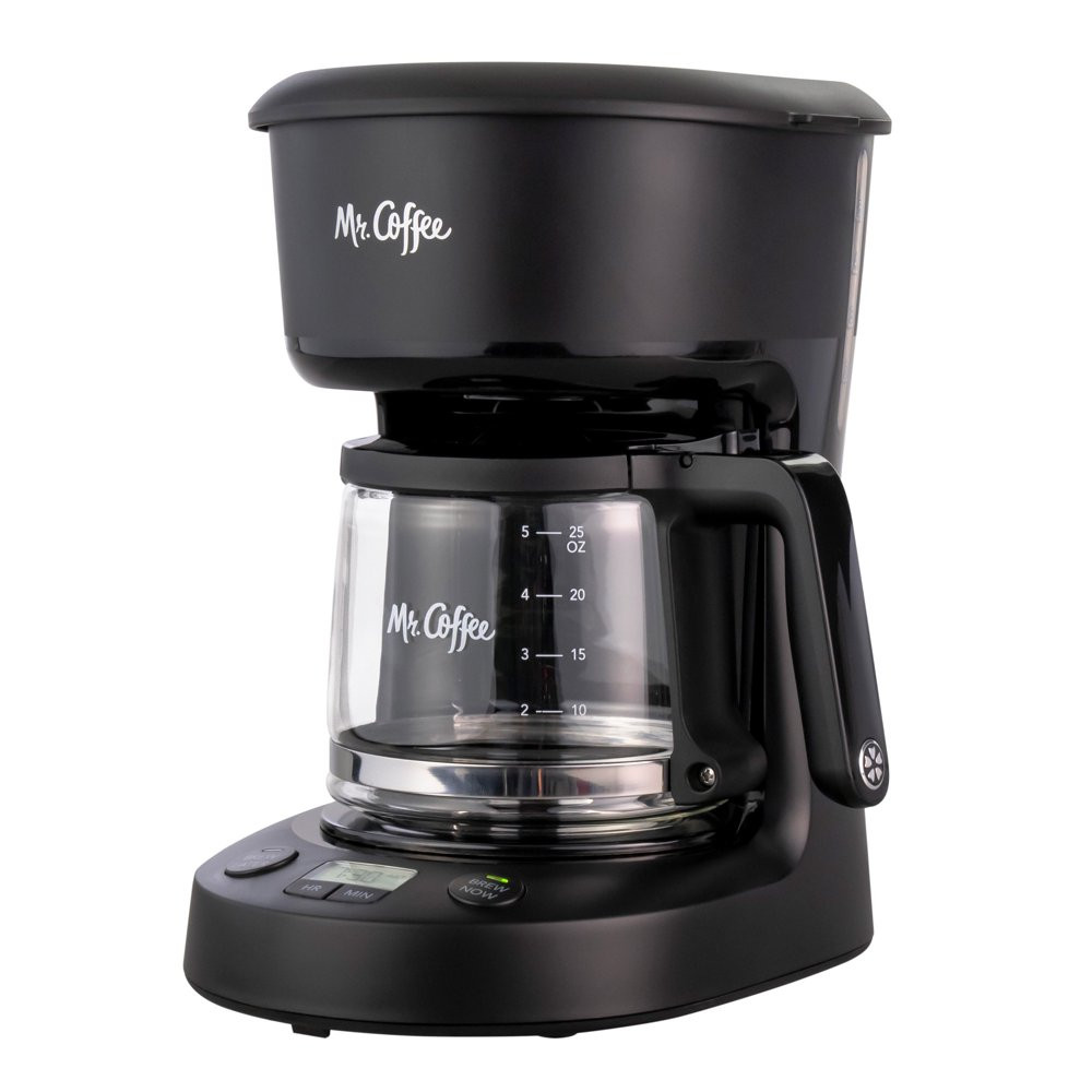 5-Cup Programmable Coffee Maker, 25 Oz. Mini Brew, Black