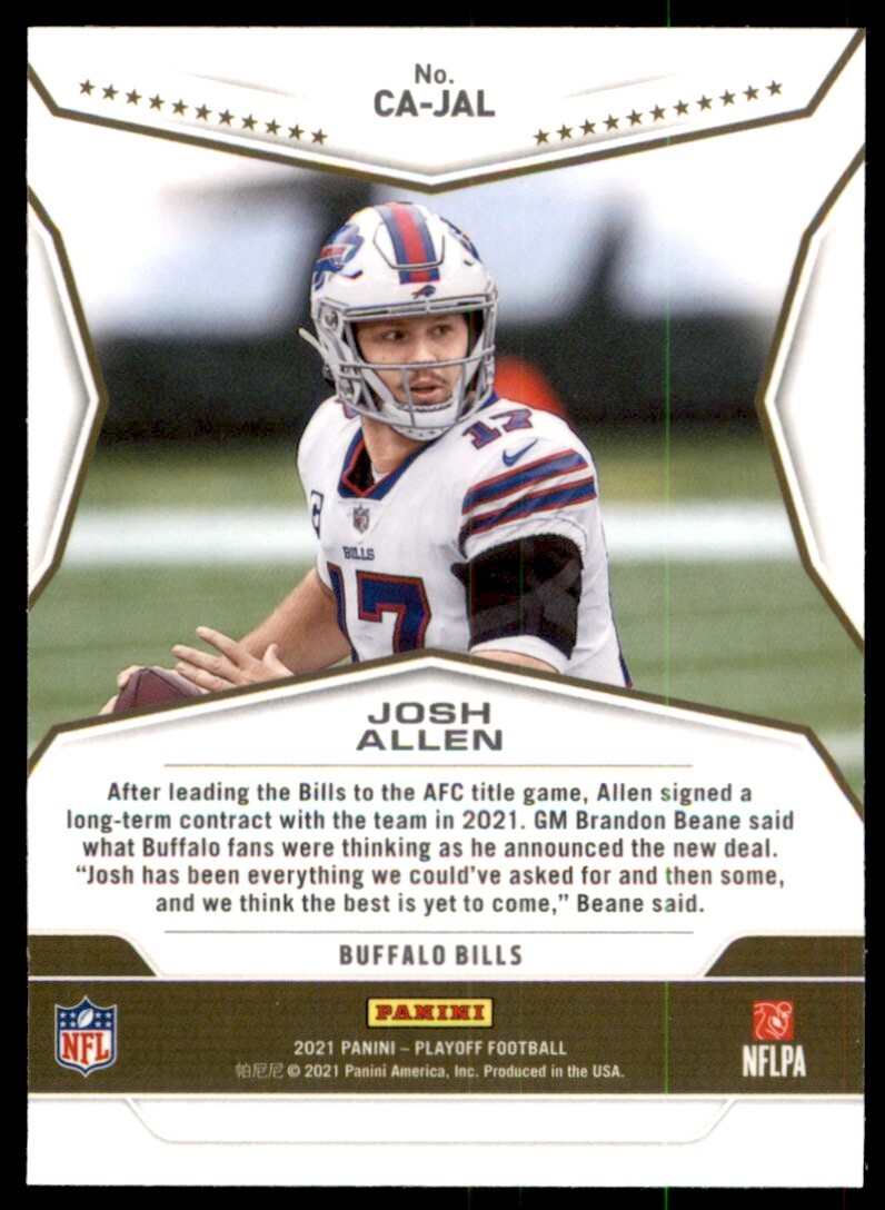 2021 Panini Playoff Call to Arms Josh Allen Buffalo Bills #CA-JAL