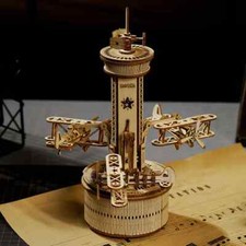 ROKR - Airplane Control Tower - Mechanical Musical Wood Puzzle