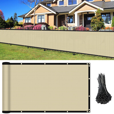 #ad #ad 4#x27; 5#x27; 6#x27; 8#x27; Tall Privacy Fence Screen Beige Windscreen Yard Shade Mesh Cover $91.83