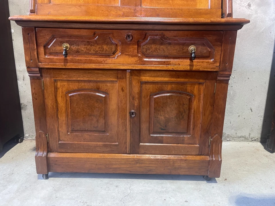 Antique Victorian Drop Front Secretary Desk and Bookcase circa 1870's - Image 4 of 4