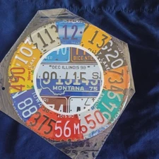 8" Round Metal Sign Man Cave Garage Bar Gas Station Auto Car License Plates