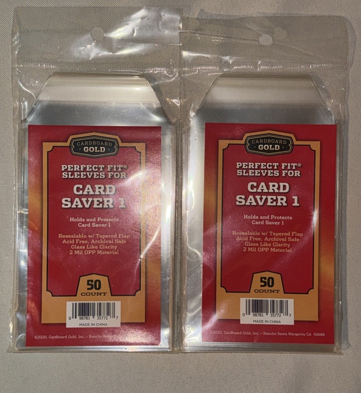 100 Cardboard Gold Perfect Fit Sleeves for Card Saver 1