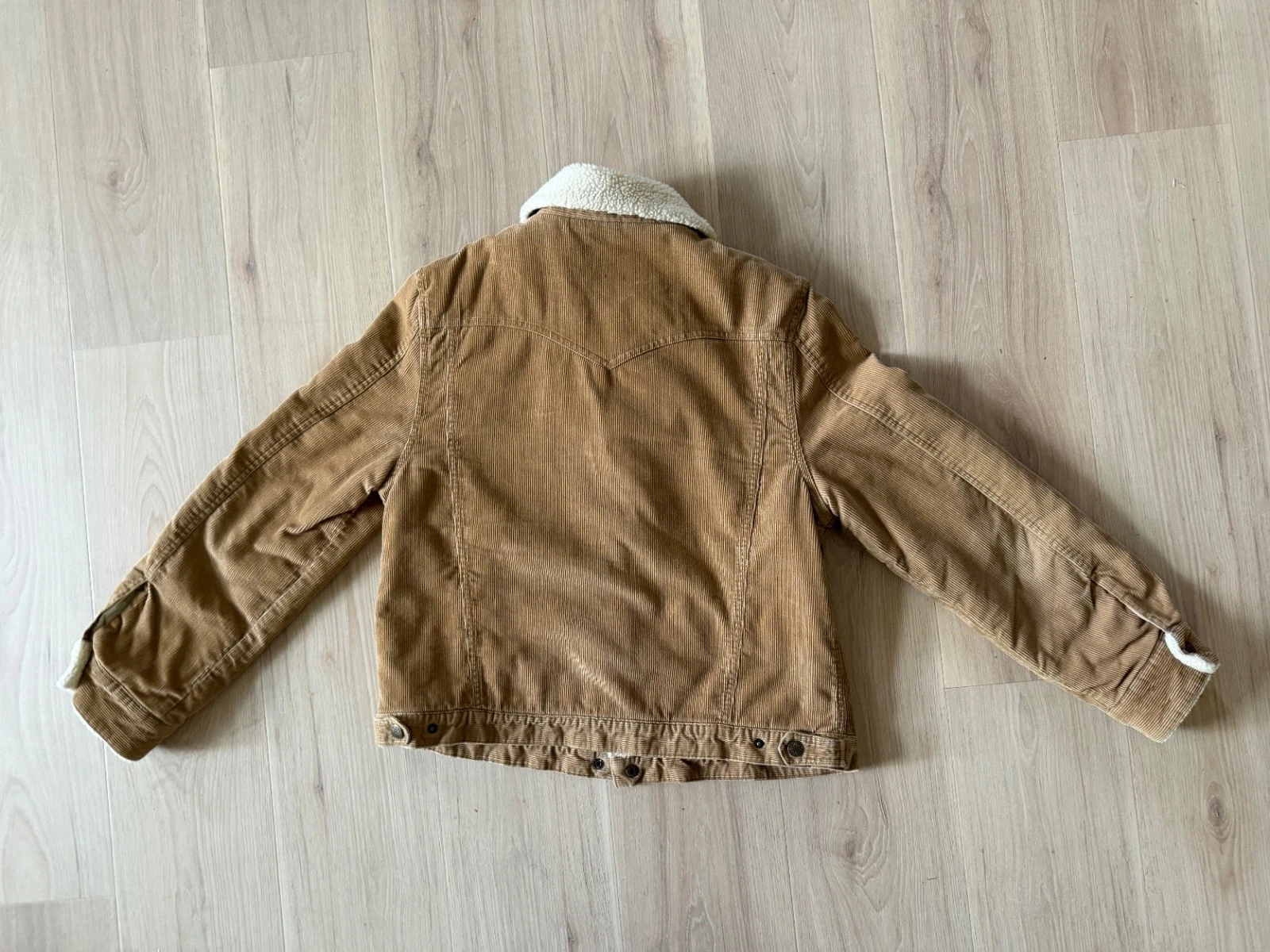 Vintage 90s Marvin Richards Corduroy Sherpa Lined Trucker Jacket Tan Unisex L - product detail image 5