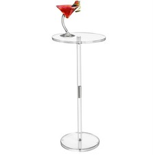 Acrylic Drink Table for Small Spaces, 10" L x 10" W x 21.3" H, Drink Side/End...