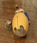 Vtg Miniature Swedish Hand Carved, Painted Wood Fisherman Figurine w Pipe, Fish — photo 6