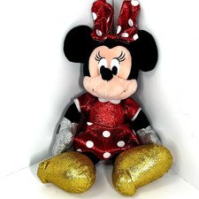 Disney Minnie Mouse TY 2021 Sparkle Plush Stuffed Animal Doll 15", PRE-OWNED