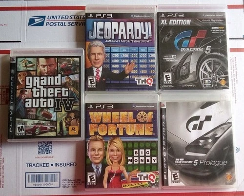 Ps3 5 Game Bundle (Whell Of Fortune, Gran Turismo , Grand Theft Auto IV) Tested