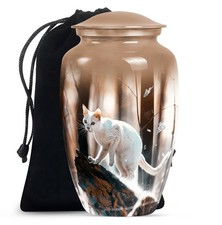 White Cat Unique Urns For Human Ashes Adult Female 10 Inch 