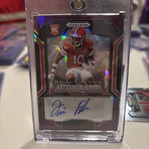 Tai Felton 2025 Panini Prizm Draft Picks Maryland Purple Ice Rookie Auto /199