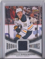 2013-14 UPPER DECK SERIES TWO HOCKEY ZEMGUS GIRGENSONS ROOKIE MATERIALS RM-ZG