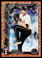 2025 Topps Holiday Jacob deGrom #H196 BASEBALL CARD Texas Rangers Holiday Lights