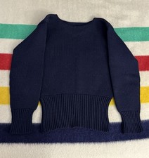Vintage 30s 1930s Macys R.H. Macy & Co Boatneck All Wool Knit Sweater Small S