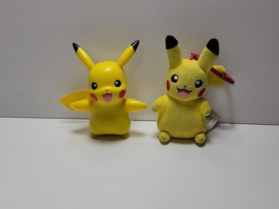 Pokemon Pikachu toy lot of 2. One plush with clip One talking plastic used