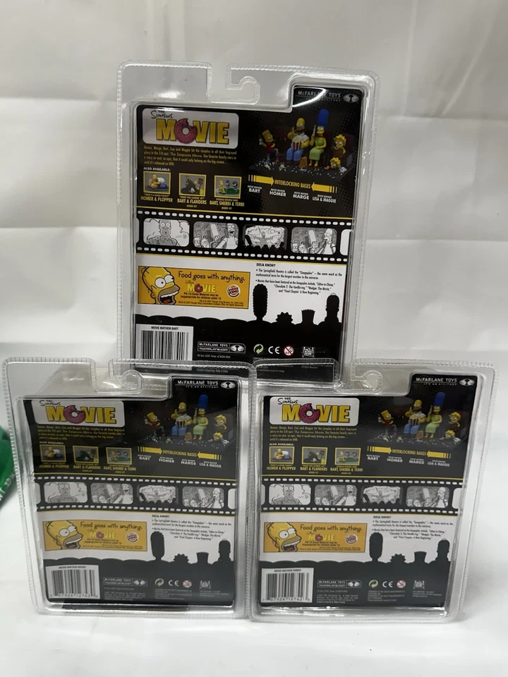 LOTE de 3 figuras de la película de Los Simpson McFarlane Set 2007 Bart Homer Marge NUEVO Foto 3 de 4