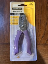 Fiskars Hand Punch with Soft Comfort Grip Handles 1/8 Circle - Brand New