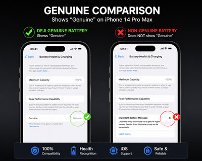 DEJI Battery for iPhone 14 Pro Max 4900mAh High Capacity OEM Quality Replacement