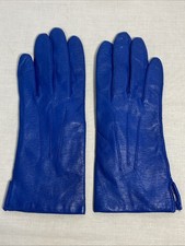 Vintage Betmar Cobalt Blue Genuine Leather Gloves Acrylic Lined Women  s M