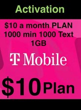 T-Mobile connect plan Sim ACTIVATION 1000 TALK/TEXT 1GB DATA 10 plan MONTH