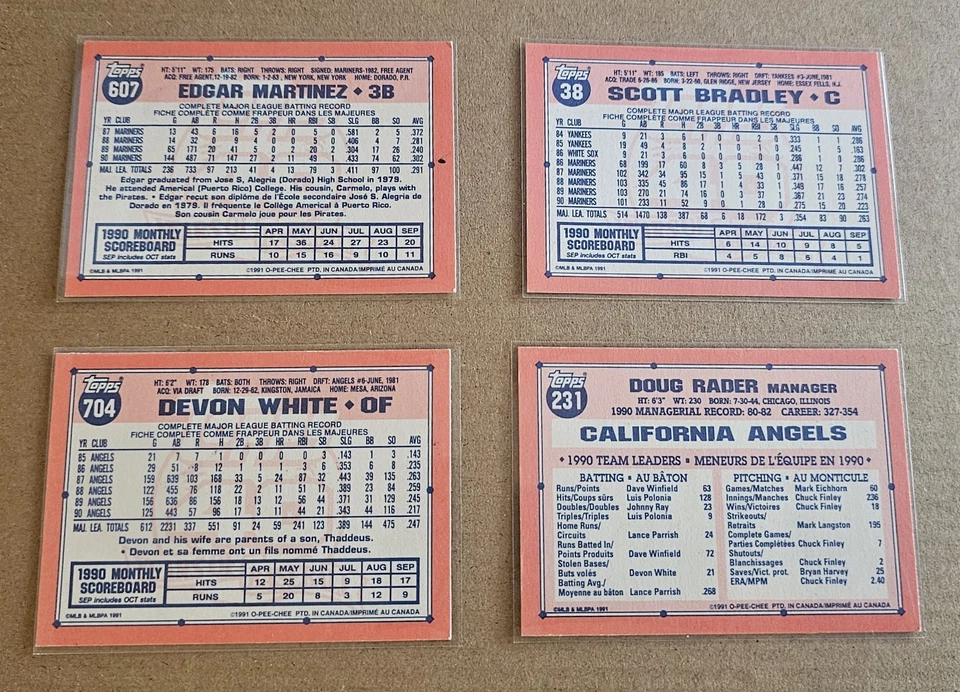 1991 Topps 40 Years Of Baseball. Card Lot 17 Cards Angels,Mariners Pre-owned — 第 4/4 张图片