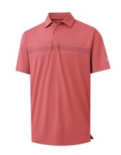 Golf Shirts for Men Dry Fit Moisture Wicking Lightweight Chest Striped Solid ...