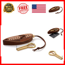 Jaw Harp Handcrafted Steel Brass with Dark Cedar Wooden Case Folk Instrument