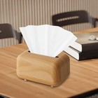 Wood Grain Magnetic Tissue Box with Spring Loaded Mechanism for Home and Office
