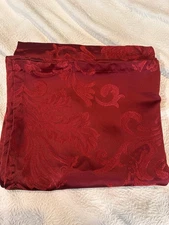Large Beautiful Deep Red Rectangular Tablecloth Excellent Condition