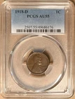 1918-D PCGS AU55 Lincoln Cent 1c - Denver Mint