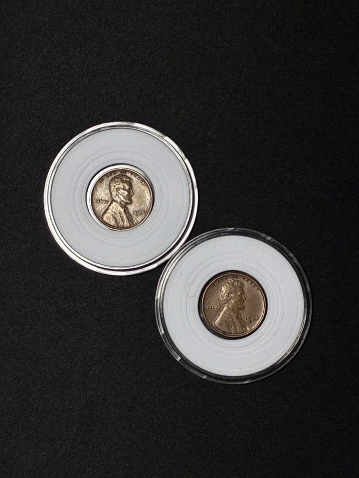 1936p 1937s Lincoln Wheat Penny 2 pc Collection Circulated  - Image 3 of 4
