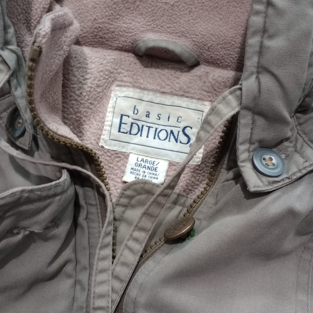 Woman's Basic Editions Hooded Coat Jacket Size La… - image 2