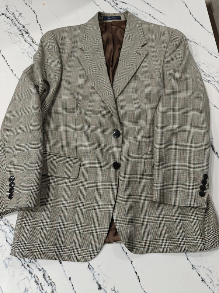 Abrigo deportivo chaps Ralph Lauren Blazer 38S lana a cuadros seda ventana panel para hombre  Foto 2 de 4