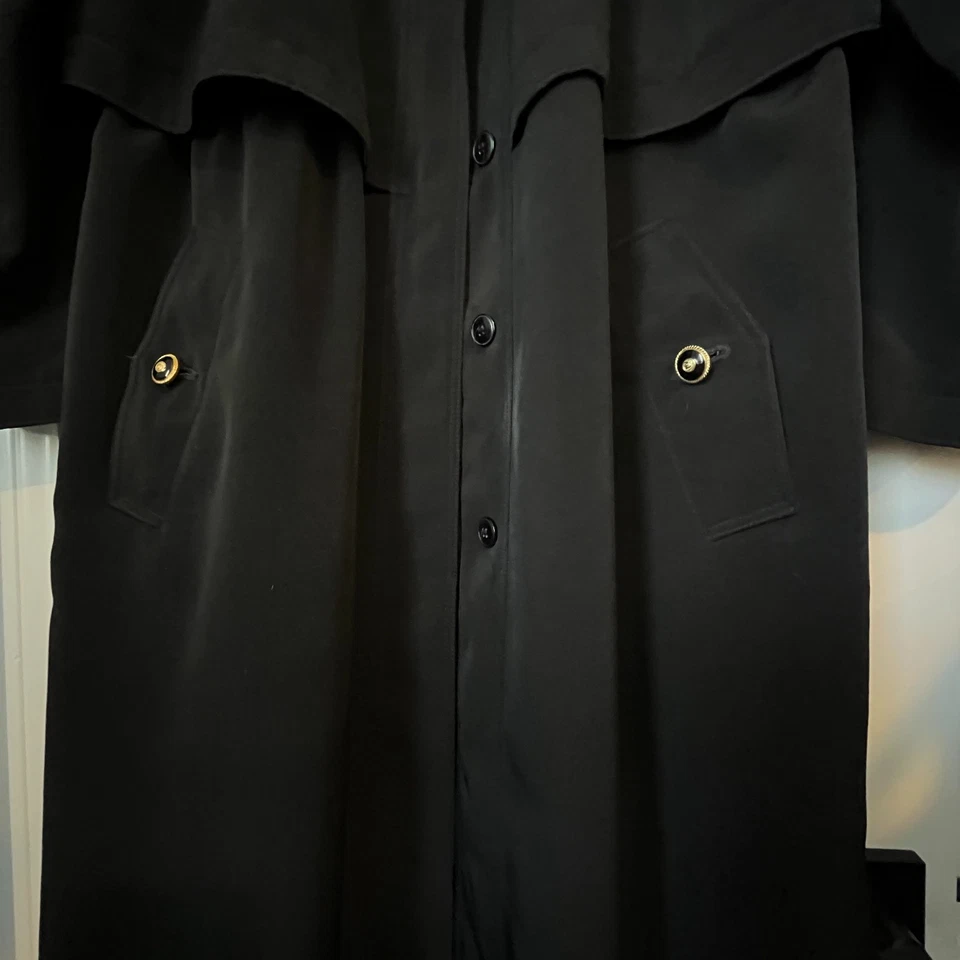 Fleet Street Trench Coat Womens 10 Black 80s 90s Trending Casual Academia Career - Image 3 of 4