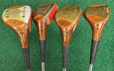 Titleist Model 90 Vintage Wood Set MRH 1-3-4-5 Woods Stiff Flex Steel Shafts