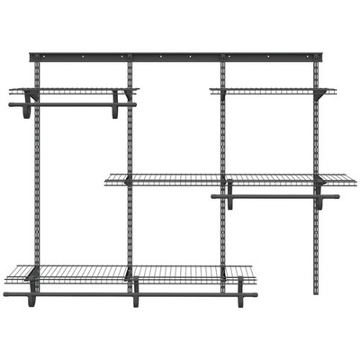 4-6 Ft. Expandable Closet Organizer System, Gray Custom Metal Wire Closet She...