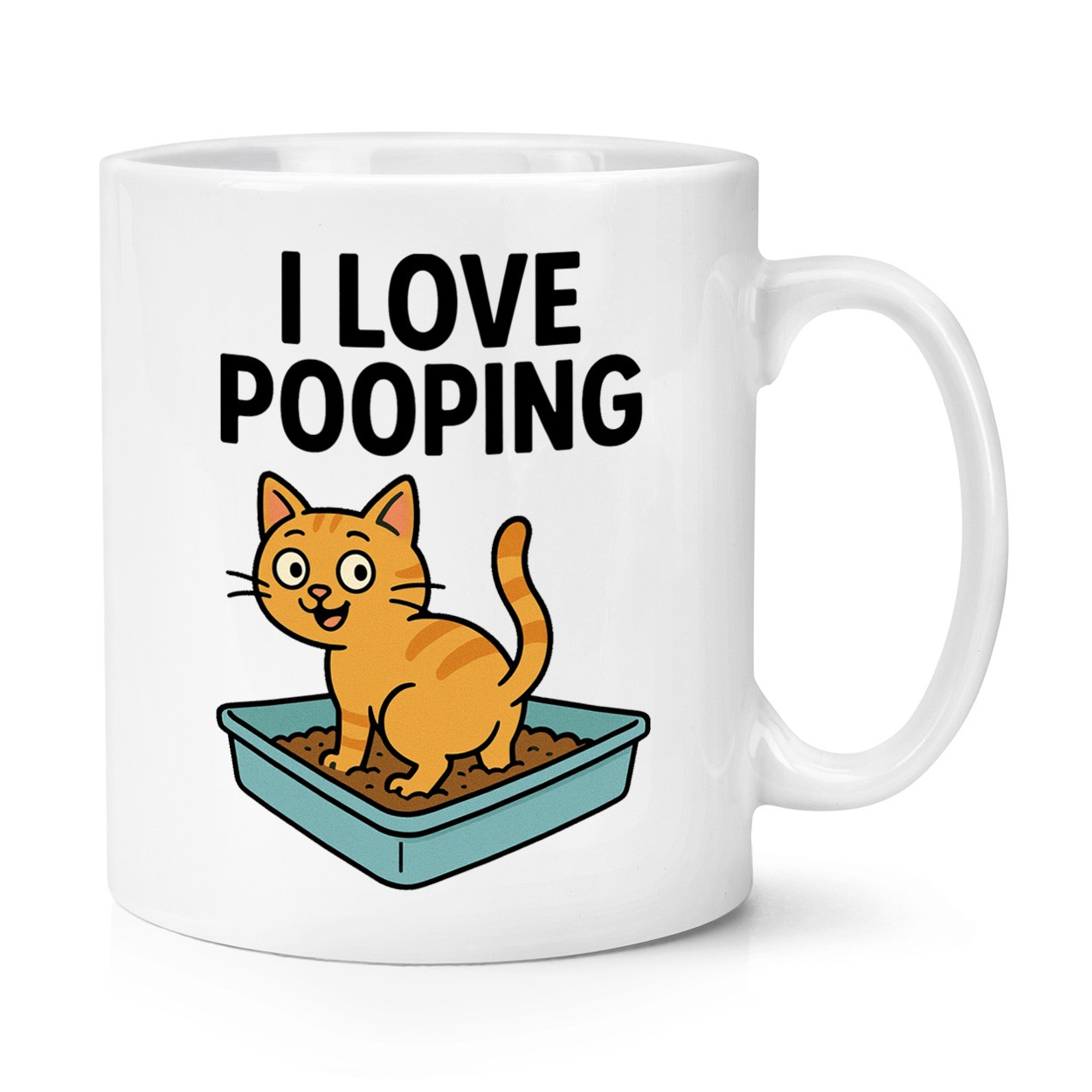 I Love Pooping Cat Litter Tray 10oz Mug Cup Sh*t Joke IBS Sarcastic Funny Rude