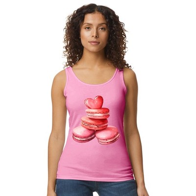 Macaron Herz Damen Trägershirt Tank Top Feinschmecker Valentinstag Geschenk für sie