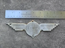 Vintage Trailer Emblem 1950s Trailerized Elcar Homes Stamped Aluminum (VTS-E036)