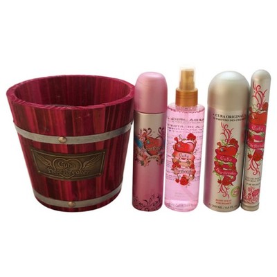 Cuba Heartbreaker by Cuba for Women - 4 Pc Gift Set 3.3oz EDP Spray, 1.7oz EDP
