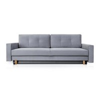 Sofa 3 Sitzer Grau Sofas Holz Elegantes Wohnzimmer Modern Design Polster Stoff