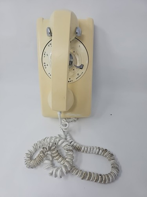 #ad Vtg Beige Northern Telecom Electric Rotary dial wall phone $25.00