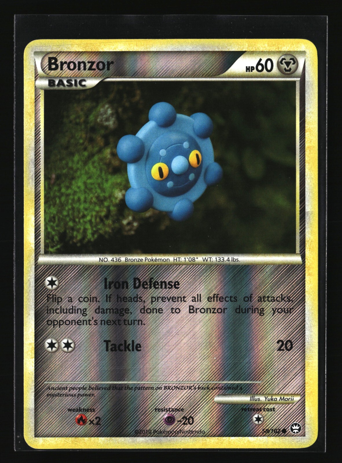 Pokemon BRONZOR 58/102 Reverse Holo (2010 Triumphant) LP/Light Play