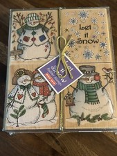 Set Of 4 Hero Arts HolidaySnowmen Let It Snow Rubber Stamps 1997 New In Package