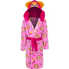 Girls Children's Kids Paw Patrol Skye Coral Fleece Dressing Gown, Bathrobe 