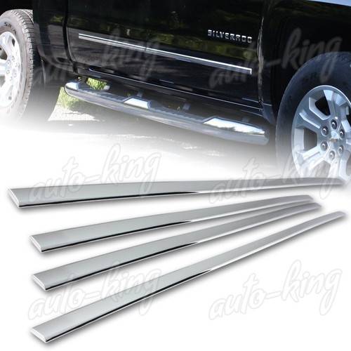 CHROME ABS BODY SIDE DOOR MOLDING TRIM 4-PCS FIT 15-19 GMC SIERRA 2500HD 3500HD - Picture 3 of 4