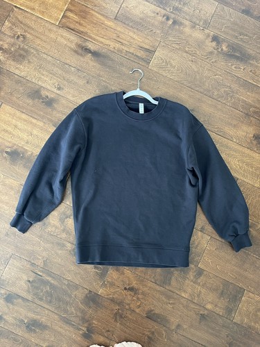 Lululemon Womens Sweatshirt Faded Black Size 2 Crewneck Pullover Back To It - Picture 1 of 4