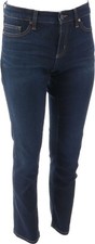 Lands' End Women True Straight Jeans Atomic Indigo 6P NWOT 751 