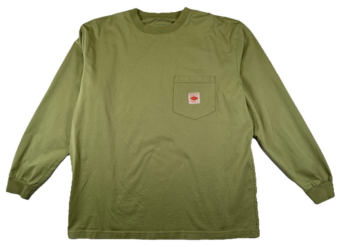 Malbon Golf Men's Large Long Sleeve T-Shirt Green Pocket