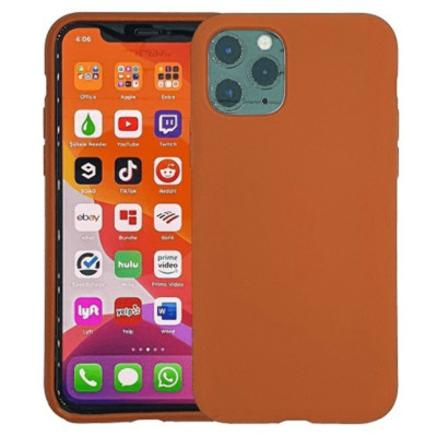 Liquid Silicone Rubber Shockproof Case for iPhone 12 Pro Max 6.7  BROWN